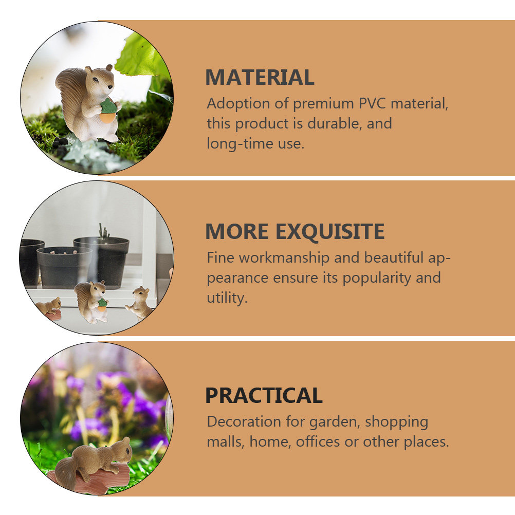 8Pcs Squirrel Decor Ornament A - Bonsai Garden Landscape Design review and price