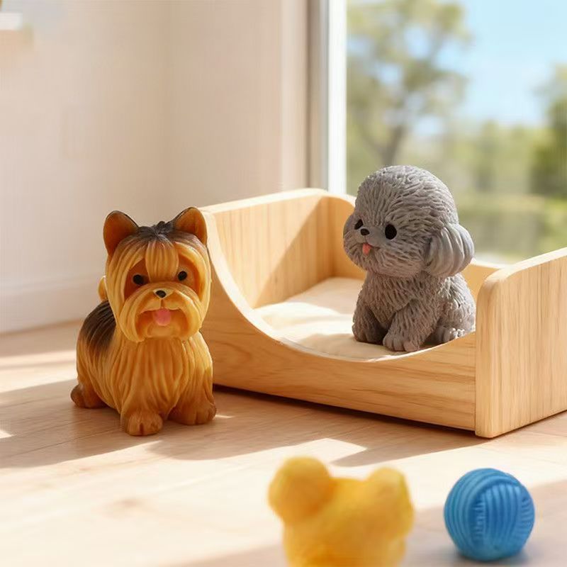 Cute Teddy Poodle Puppy Small  - Bonsai Garden Art review and price