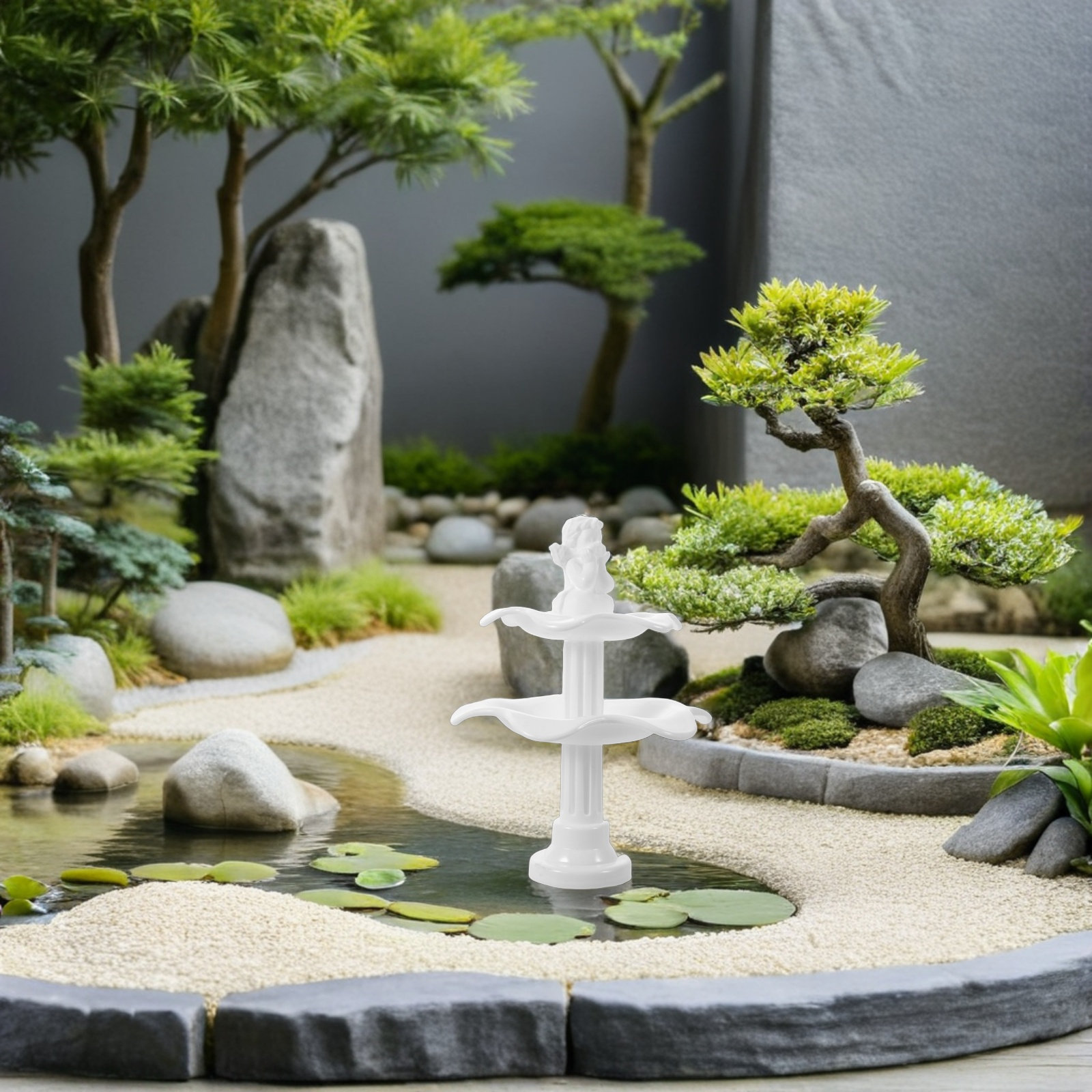 2Pcs Two-Tier Plastic Miniatur - Bonsai Garden Landscape Design review and price