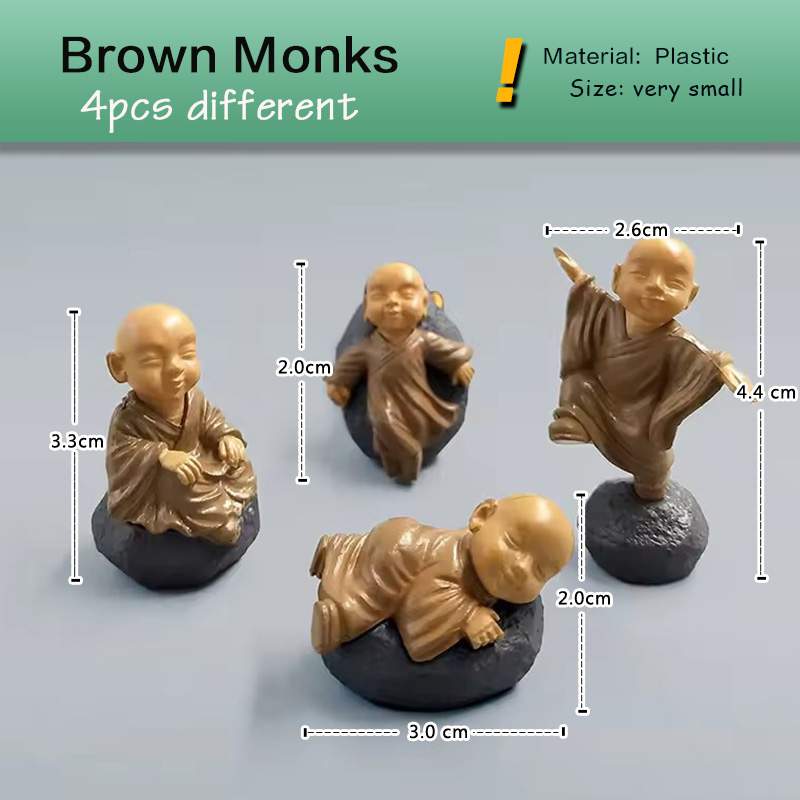4pcs Chinese Kong Fu Monk Figu - Bonsai Garden Art review and price