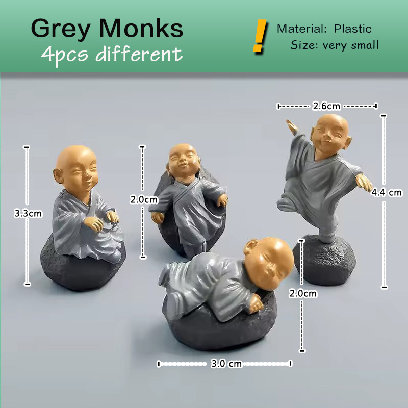 4pcs Chinese Kong Fu Monk Figu - Bonsai Garden Art review and price