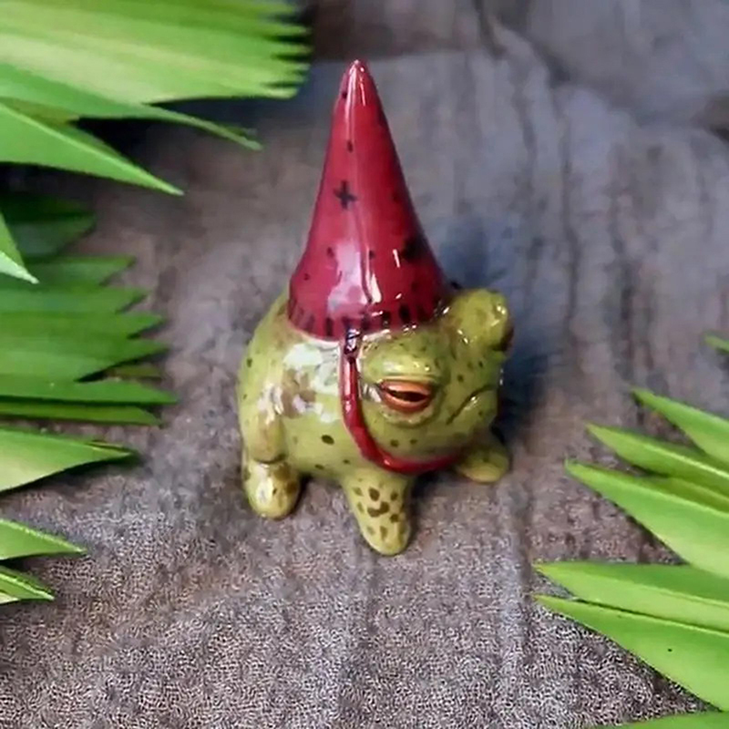 Witch Hat Little Frog Statue R - Bonsai Garden Art review and price