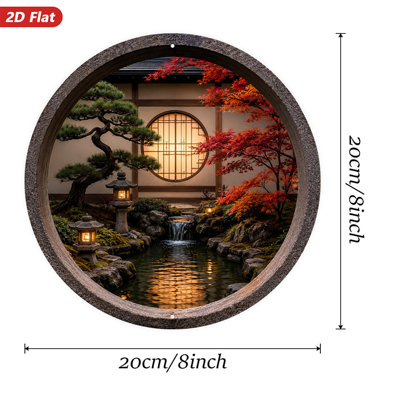 2D Flat, 1pc Round Metal Sign  - Bonsai Garden Art review and price