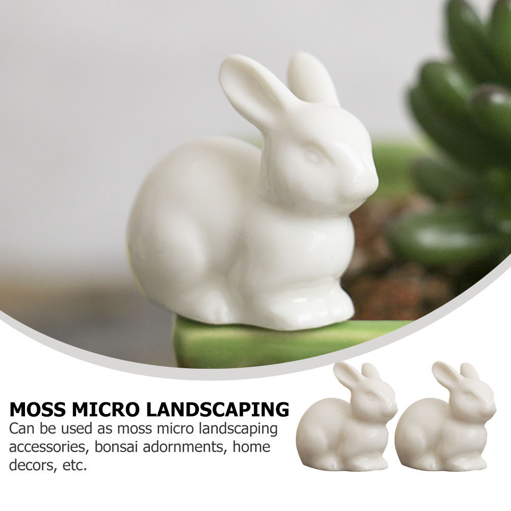 5Pcs Small Ceramic Rabbit Deco - Bonsai Garden Landscape Design review and price